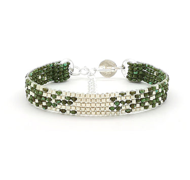 Brazalete Telar Plata Mini Difuminado Turquesa T